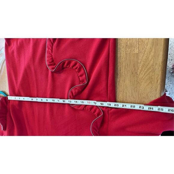 Zara Trafaluc Red Zipper Ruffle Embellished Sweater Sweatshirt SZ S NEW - Picture 8 of 9